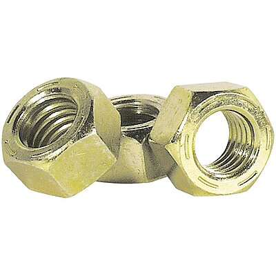 Grade 8 USS Hex Nut, 5/16"-18, Zinc Yellow, Medium Carbon Steel, Right Hand