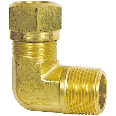 90* Male Elbow Air Brake Fitting for Tubing Brass 3/8" x 1/8"