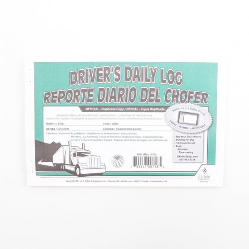 J.J. Keller Inc. Log Book Stock Duplicate Bilingual Log