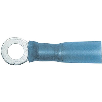 Seal-A-Crimp® Sealed Heat Shrink Ring Terminal, Blue, 16-14 AWG, 8-10 Stud Size