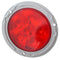 Truck-Lite® Super 44 Stop/Turn/Tail, LED, Red, Round, 6 Diode, Gray Flange Mount, Fit 'N Forget S.S., 12V, 44322R