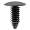 Ribbed Push In Rivet, Nylon, 3/16" Dia., 13/16" L, 0.7188" Head Dia., 0.095" to 0.54" Grip Range, Black