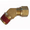 Brass Elbow Male 45, 3/8" x 1/2"