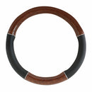 HEAVY DUTY 18" STEERING WHEEL COVERS IN DELUXE DARK WOOD CHROME TRIM