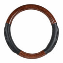 HEAVY DUTY 18" STEERING WHEEL COVERS IN DELUXE PLUS DARK WOOD W/BLACK PADS