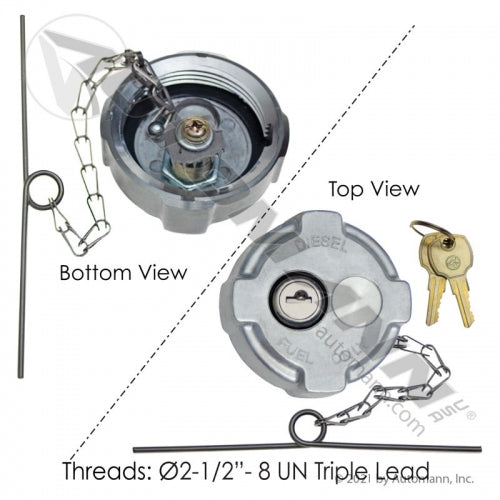Fuel Cap 2-1/2in Locking Freightliner