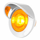 1" DIA. MINI PUSH/SCREW-IN WIDE ANGLE LED MARKER LIGHT W/ CHROME BEZEL & VISOR AMBER/AMBER