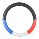 HEAVY DUTY 18? STEERING WHEEL COVERS IN DELUXE COLORWAY SERIES Half black with red, white and blue