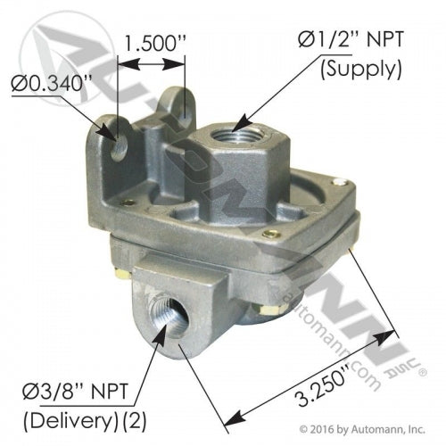 Quick Release Valve 1/2in Supply Port