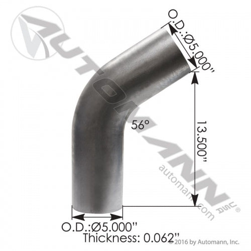 Exhaust Elbow ALZ Peterbilt 5" X 13.5"