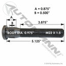 METRIC STUD M22X1.5 L=5 3/32"