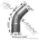 Exhaust Elbow 5in 45 Deg ID-OD ALZ