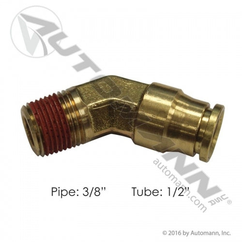 Brass PLC 45 Deg NS Elbow 1/2 X 3/8in